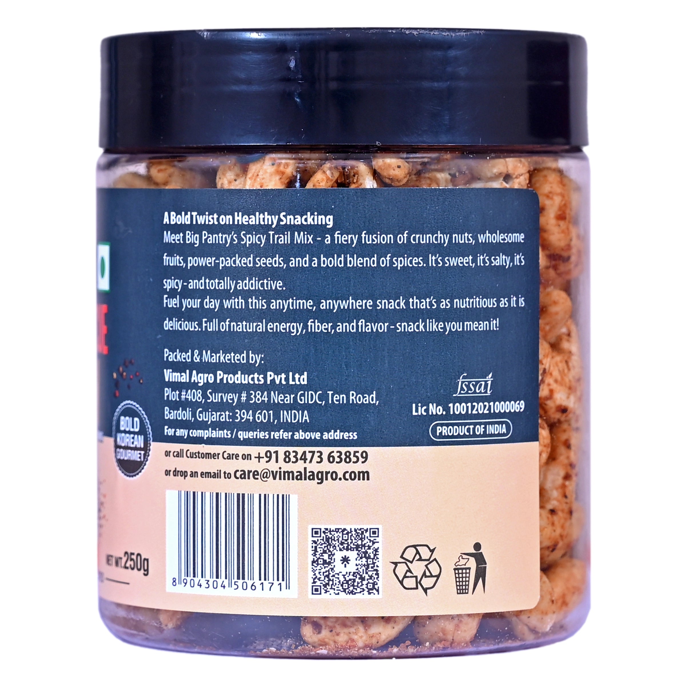 Big Pantry Flavoured Cashews jar nutrition and ingredients label
