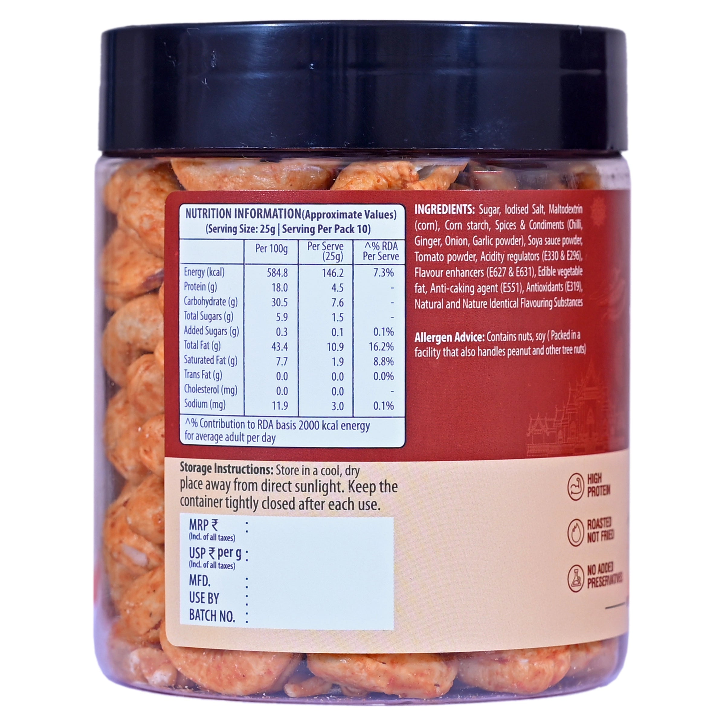 Big Pantry Flavoured Cashews jars styled together, gifting presentation