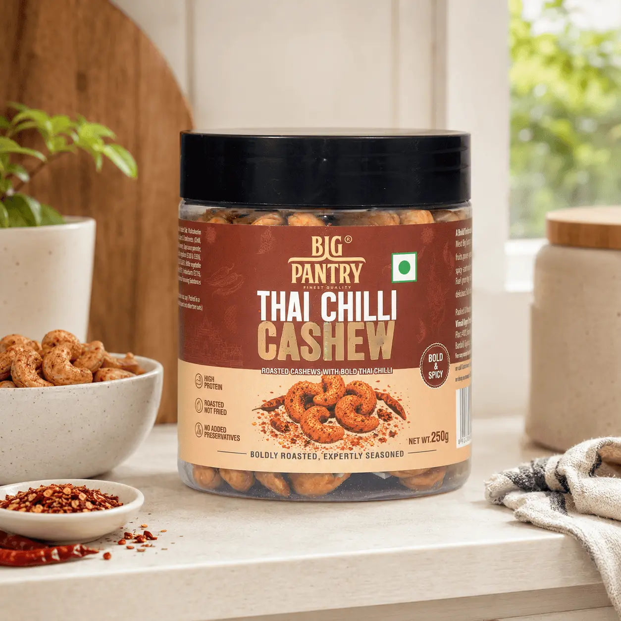 Flavoured Cashews – Roasted Premium Cashews, 4 Bold Flavours (250g Jar)