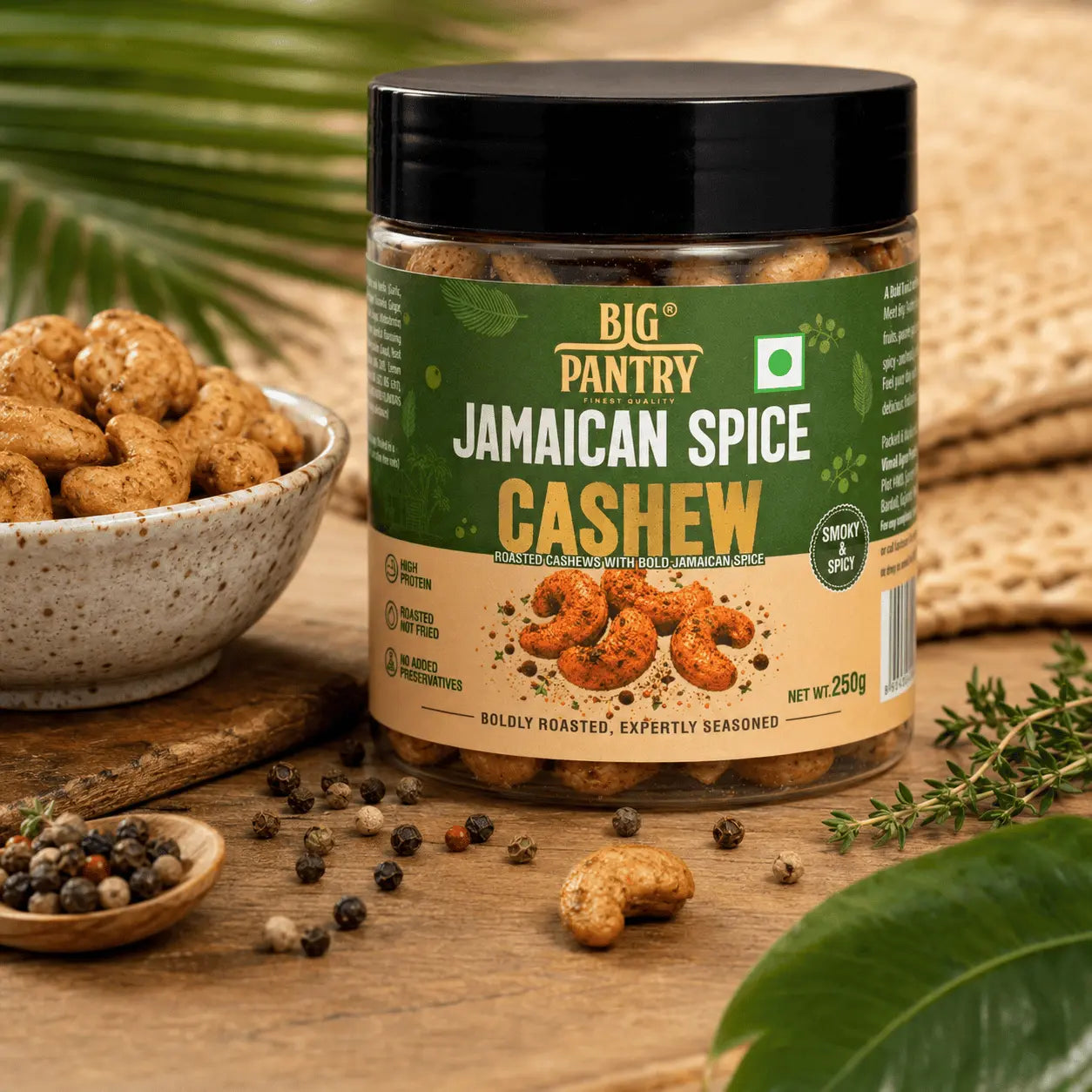 Flavoured Cashews Duo – Pick Any 2 Flavours (2 × 250g Jars)