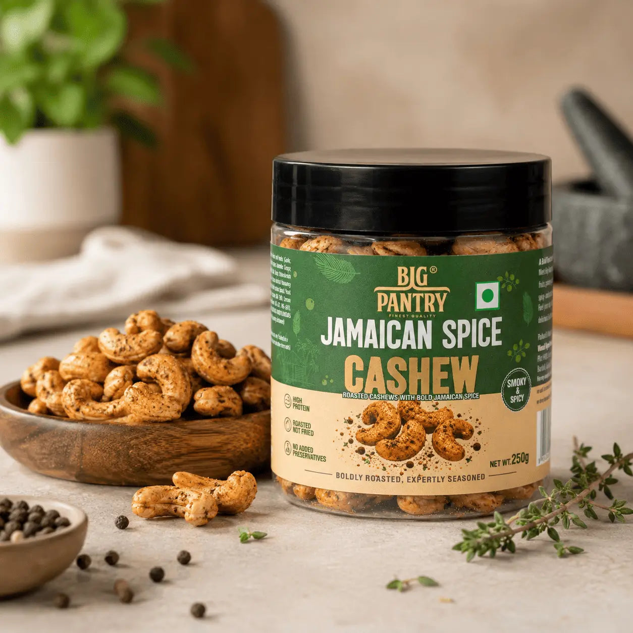 Flavoured Cashews – Roasted Premium Cashews, 4 Bold Flavours (250g Jar)