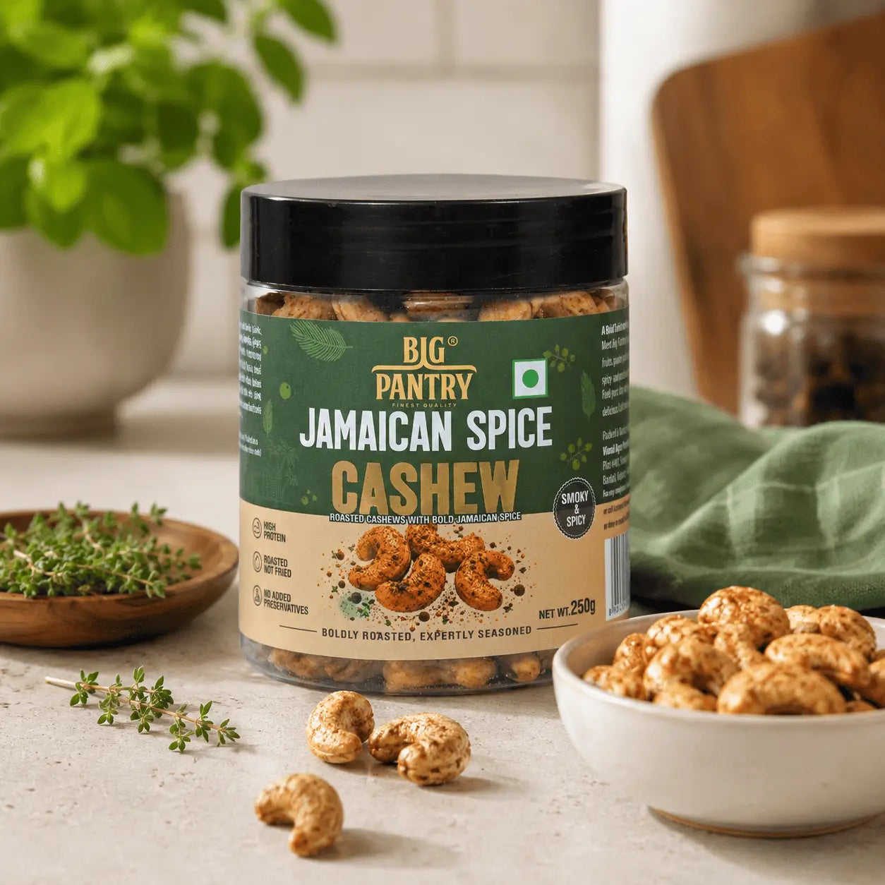 Flavoured Cashews – Roasted Premium Cashews, 4 Bold Flavours (250g Jar)