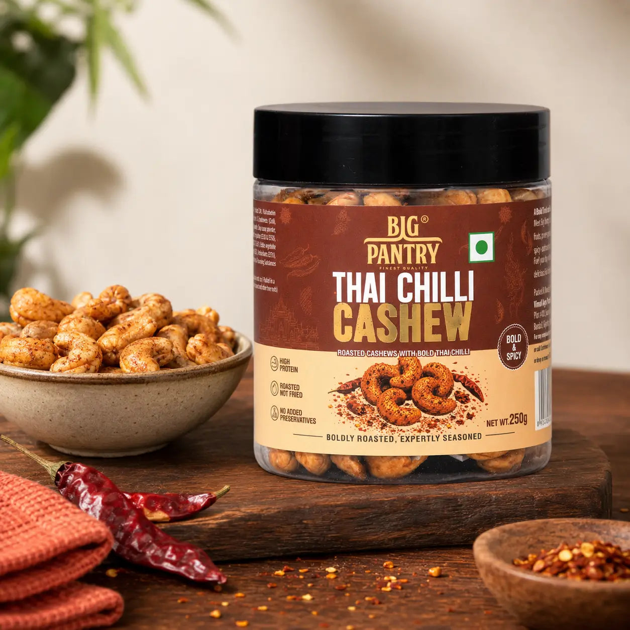 Flavoured Cashews – Roasted Premium Cashews, 4 Bold Flavours (250g Jar)