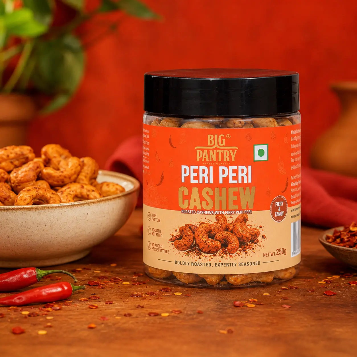 Flavoured Cashews – Roasted Premium Cashews, 4 Bold Flavours (250g Jar)