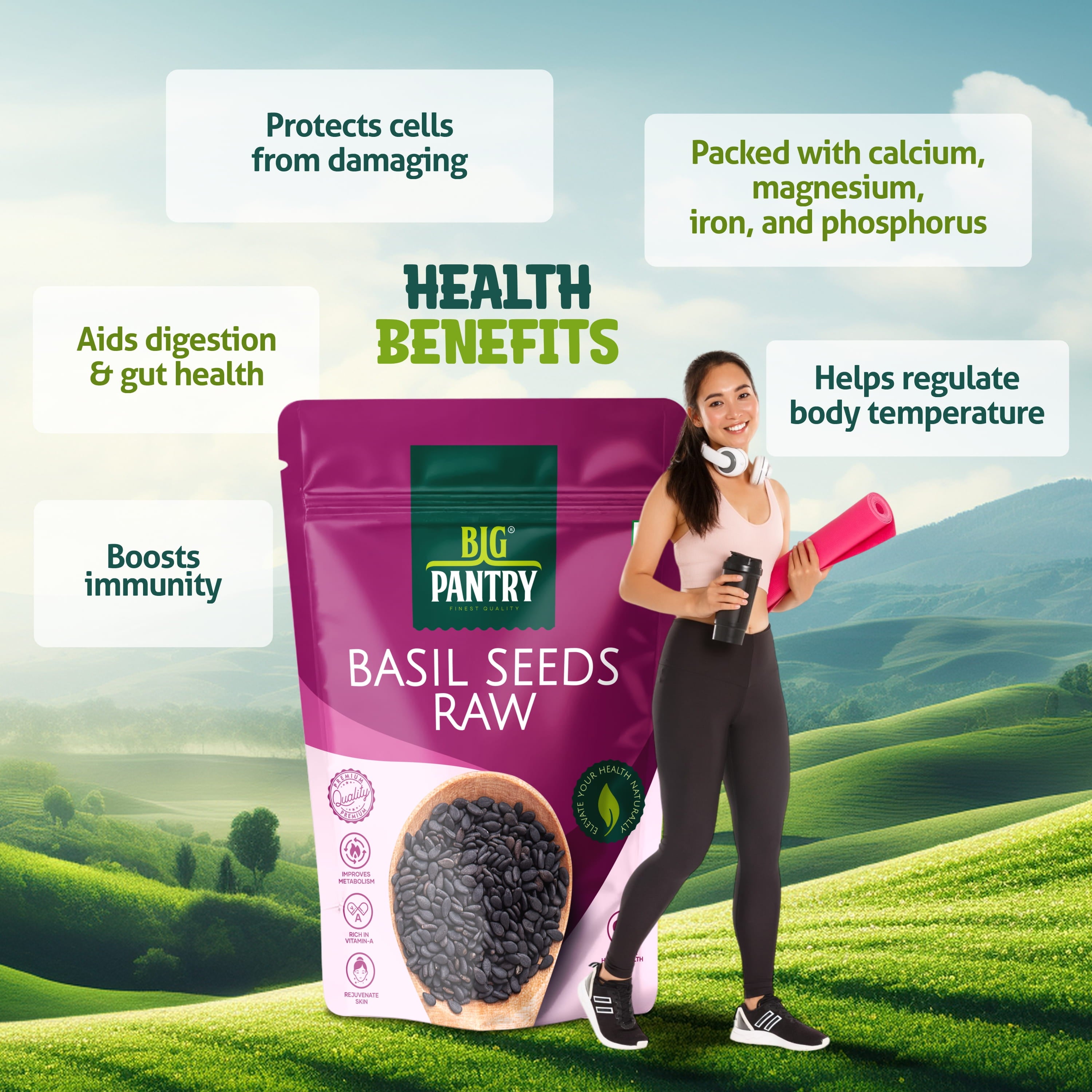 Raw Basil Seeds (Sabja) – Cooling, Fibre & Weight Loss