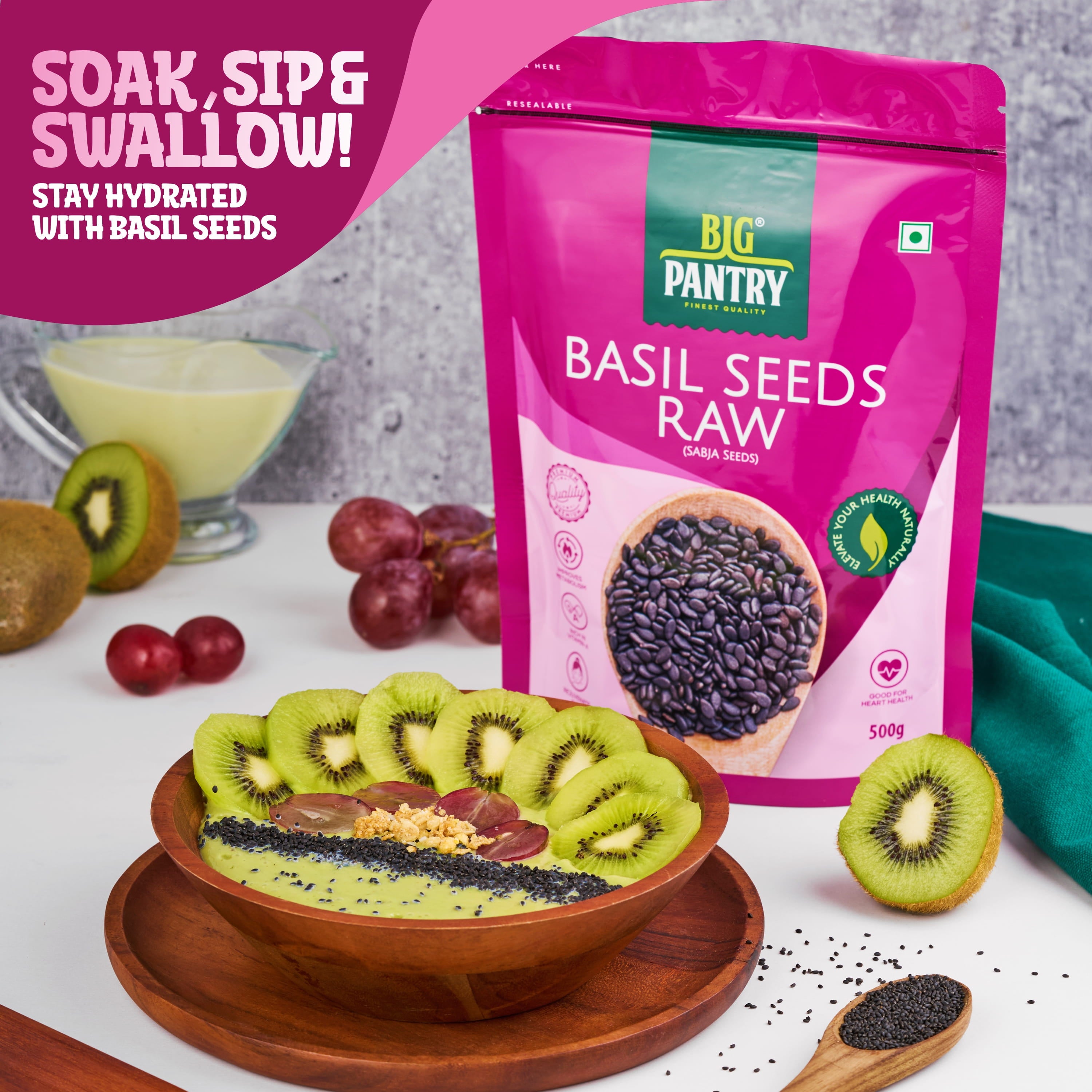 Raw Basil Seeds (Sabja) – Cooling, Fibre & Weight Loss