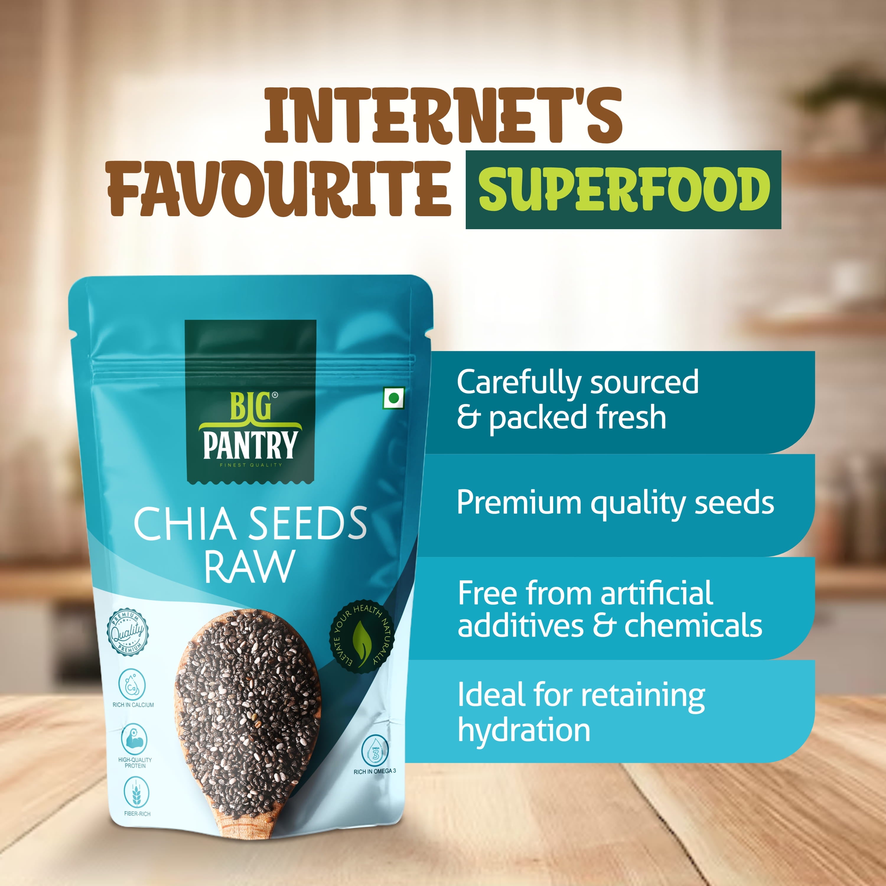 Raw Chia Seeds – Omega-3 & Fibre for Weight Loss