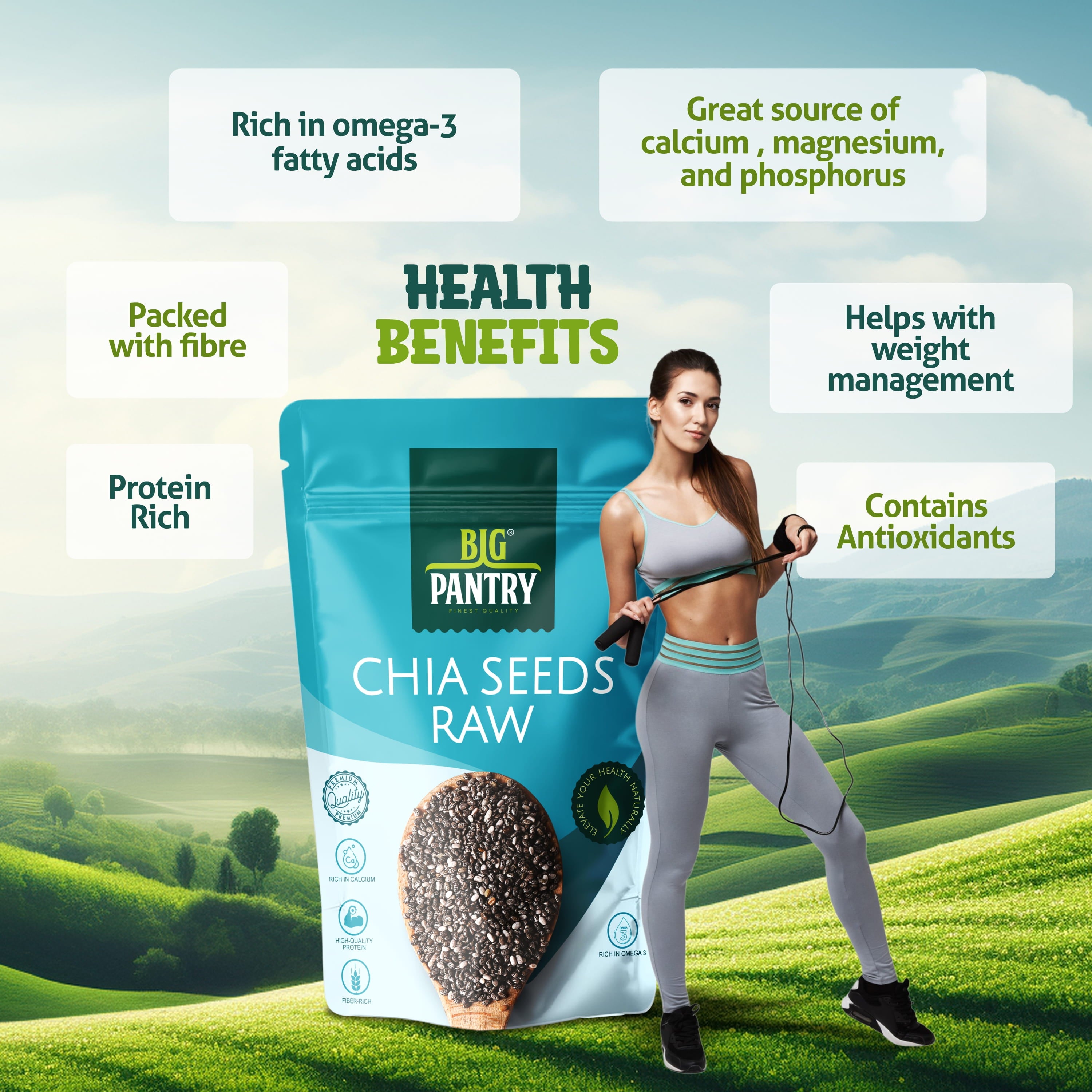 Raw Chia Seeds – Omega-3 & Fibre for Weight Loss