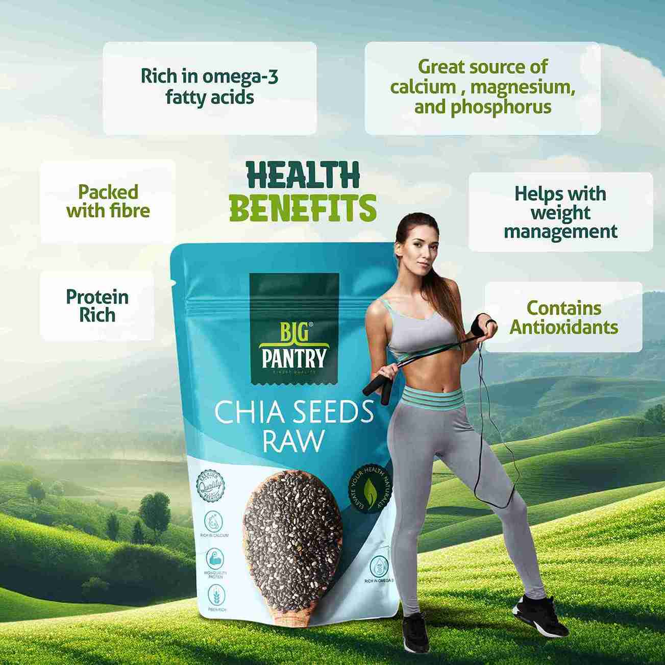 Raw Chia Seeds – Omega-3 & Fibre for Weight Loss