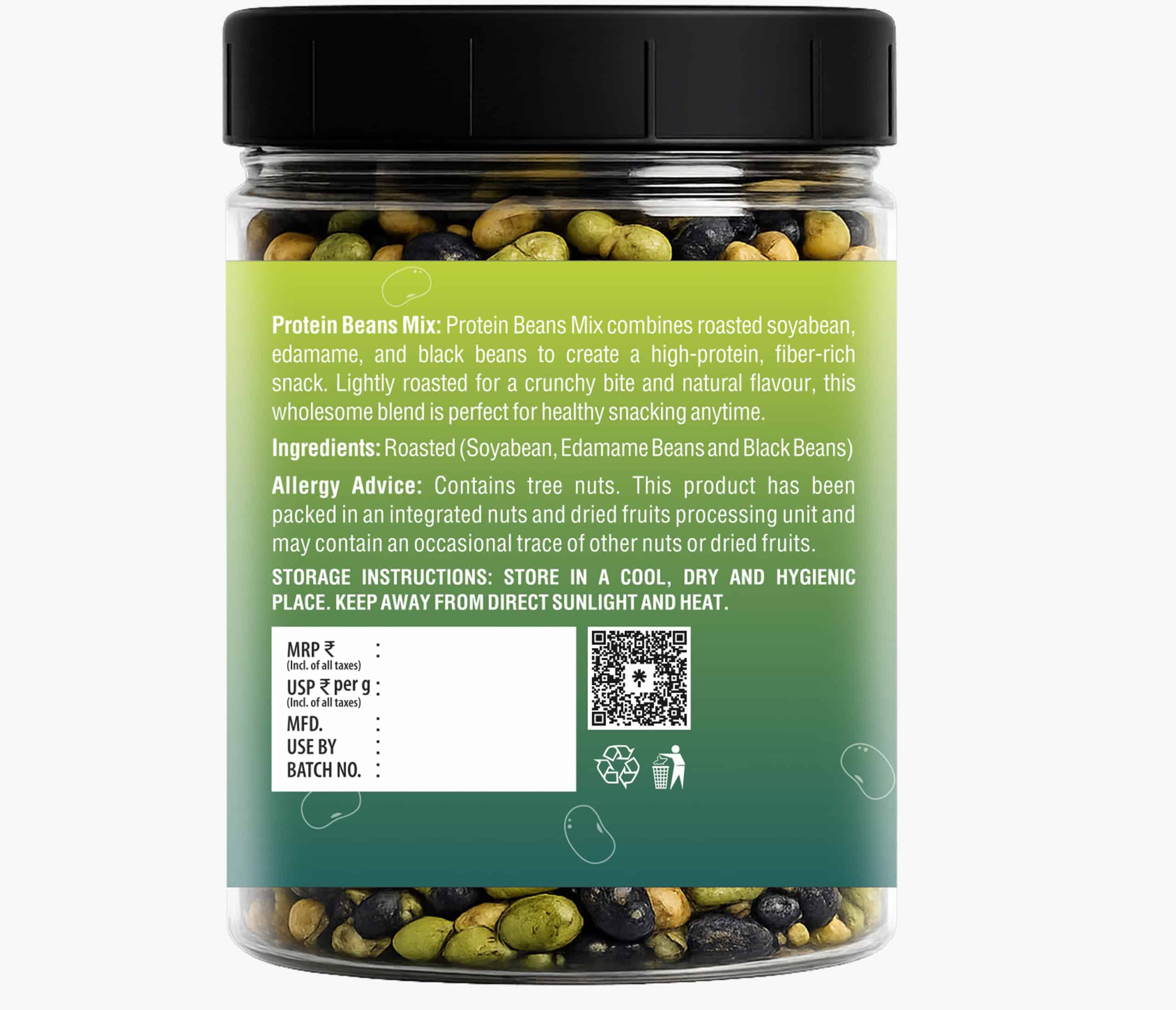 Protein Beans Mix – Roasted Soybean, Black Bean & Edamame