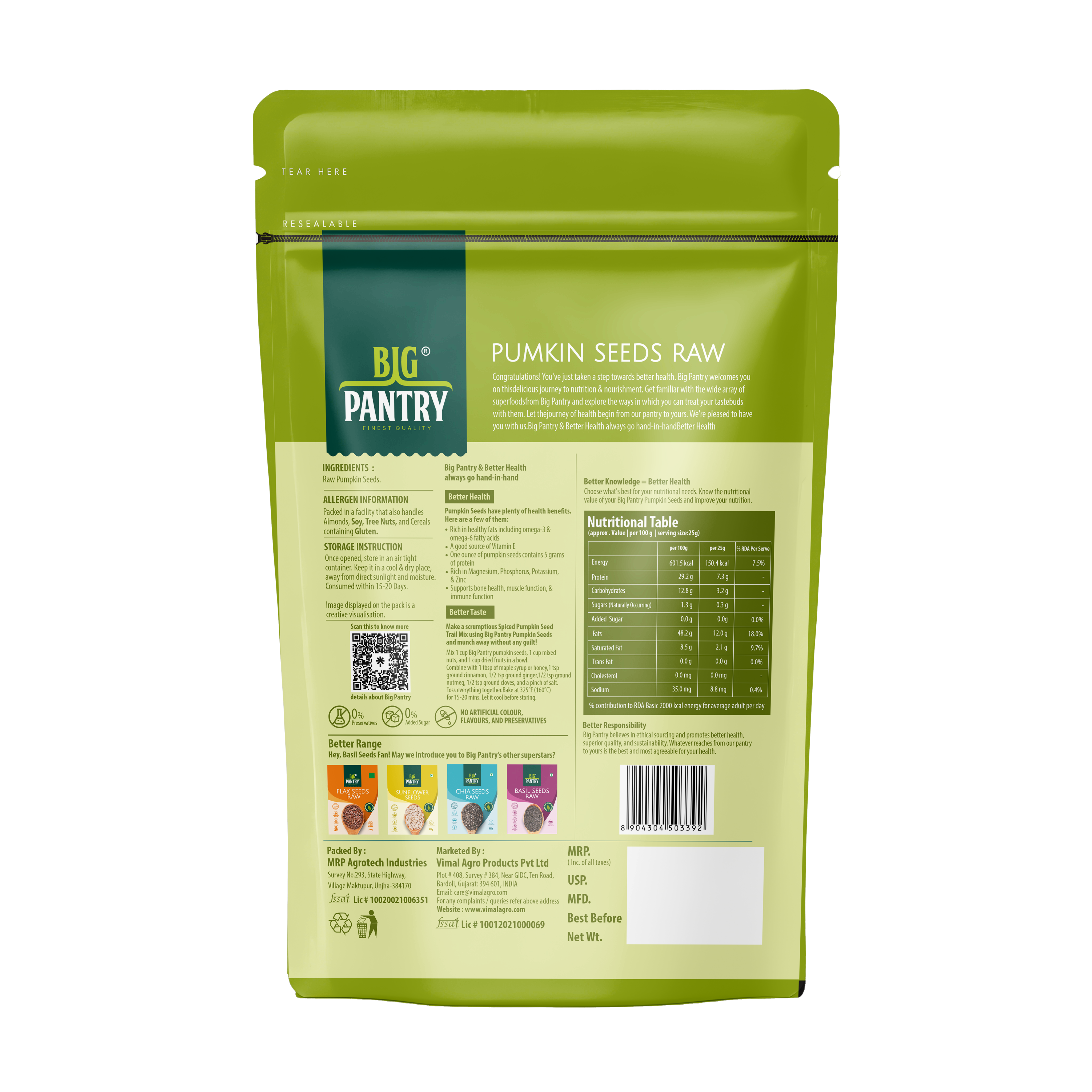 Raw Pumpkin Seeds – Plant Protein, Zinc & Magnesium