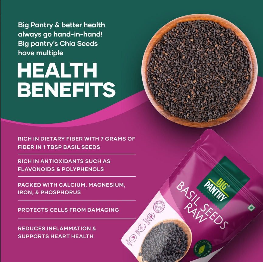 Raw Basil Seeds (Sabja) – Cooling, Fibre & Weight Loss