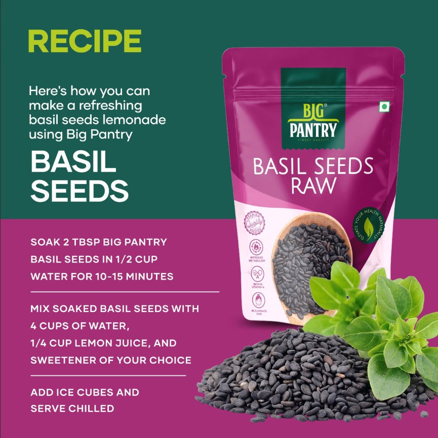 Raw Basil Seeds (Sabja) – Cooling, Fibre & Weight Loss