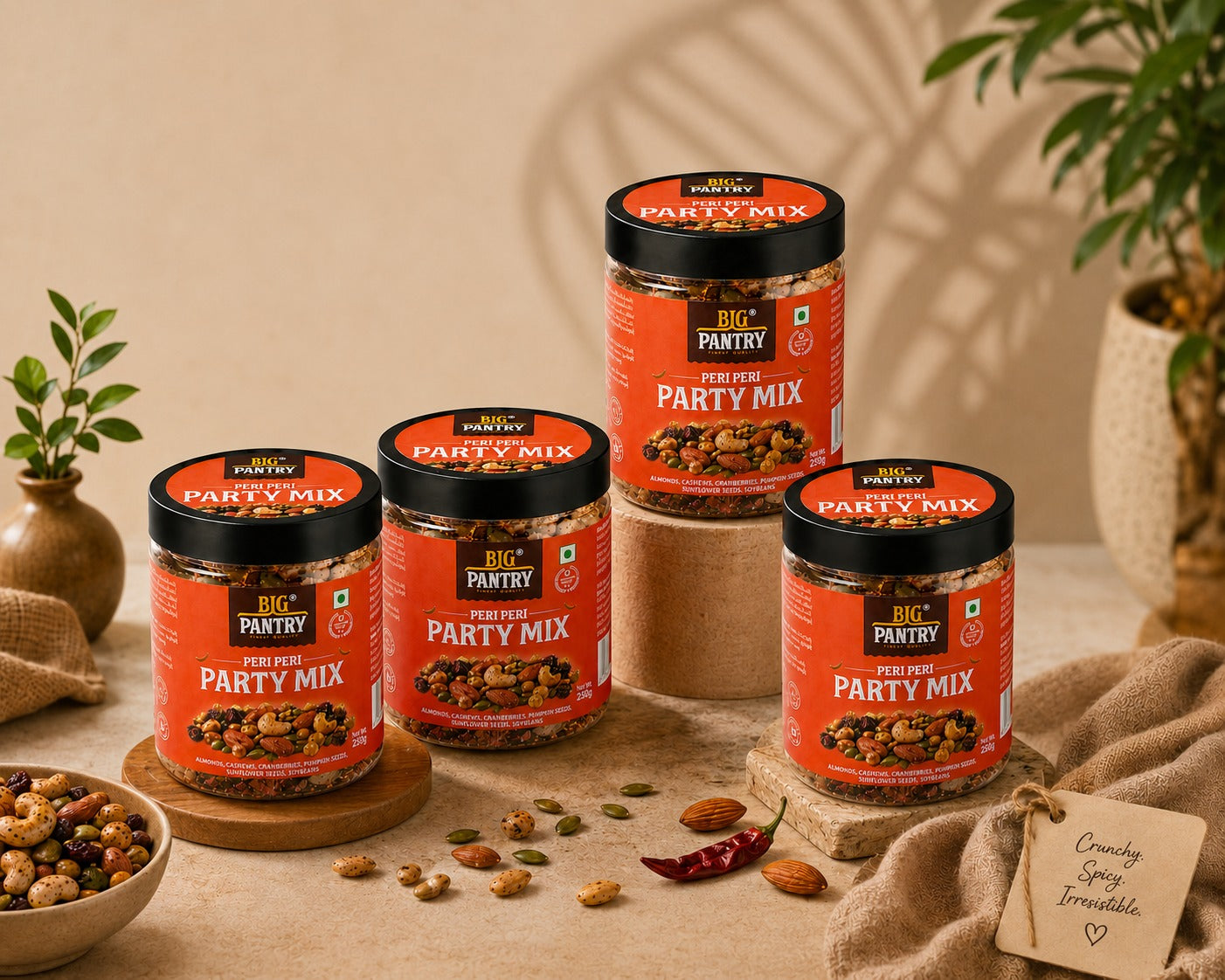 Peri Peri Party Mix – Roasted Nuts, Seeds & Dry Fruits (250g)