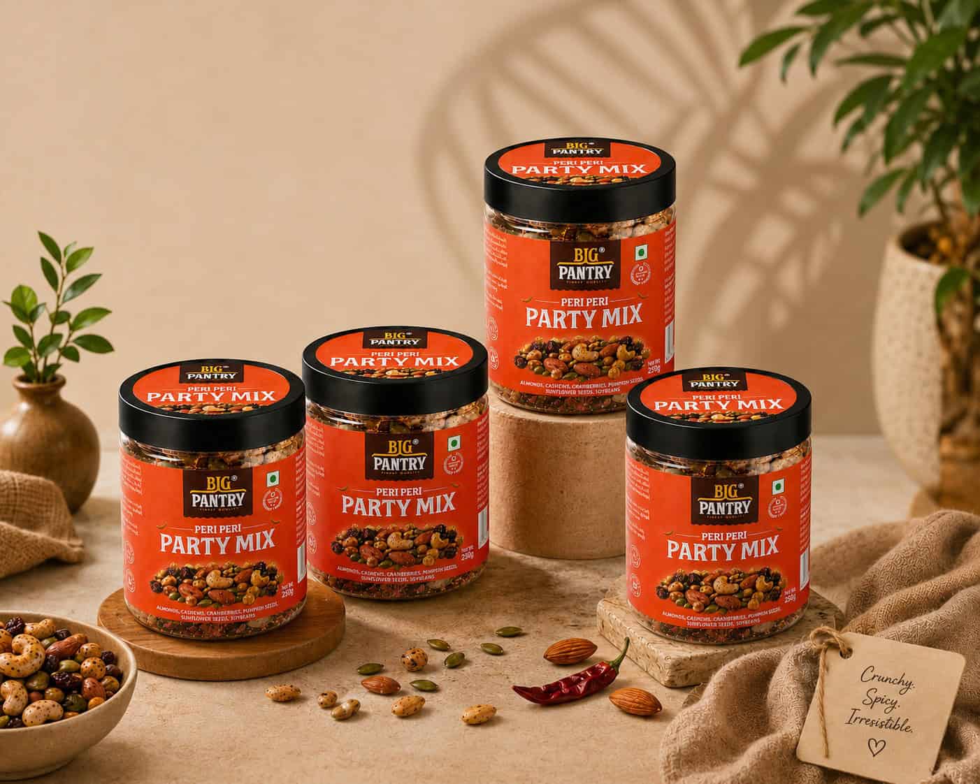 Peri Peri Party Mix – Roasted Nuts, Seeds & Dry Fruits (250g)