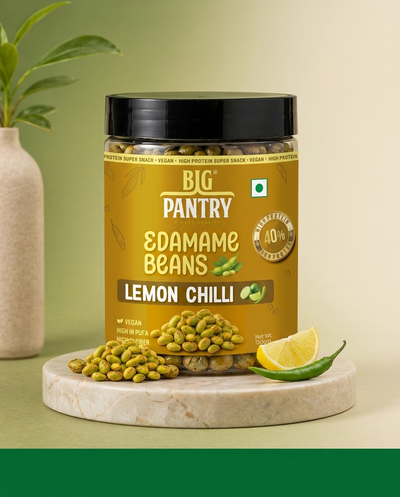 Lemon Chilli flavoured roasted edamame jar